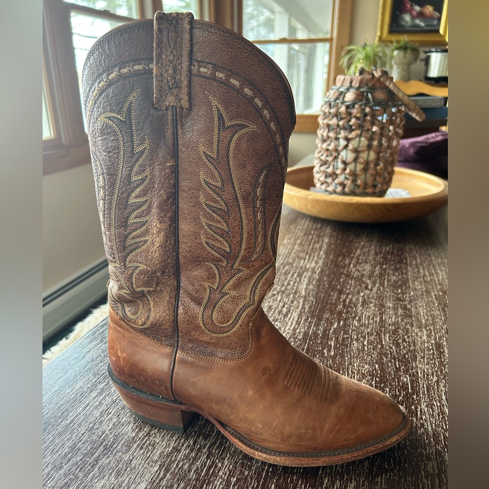 Tony Lama Brown Western Boots - Picture 2 of 11